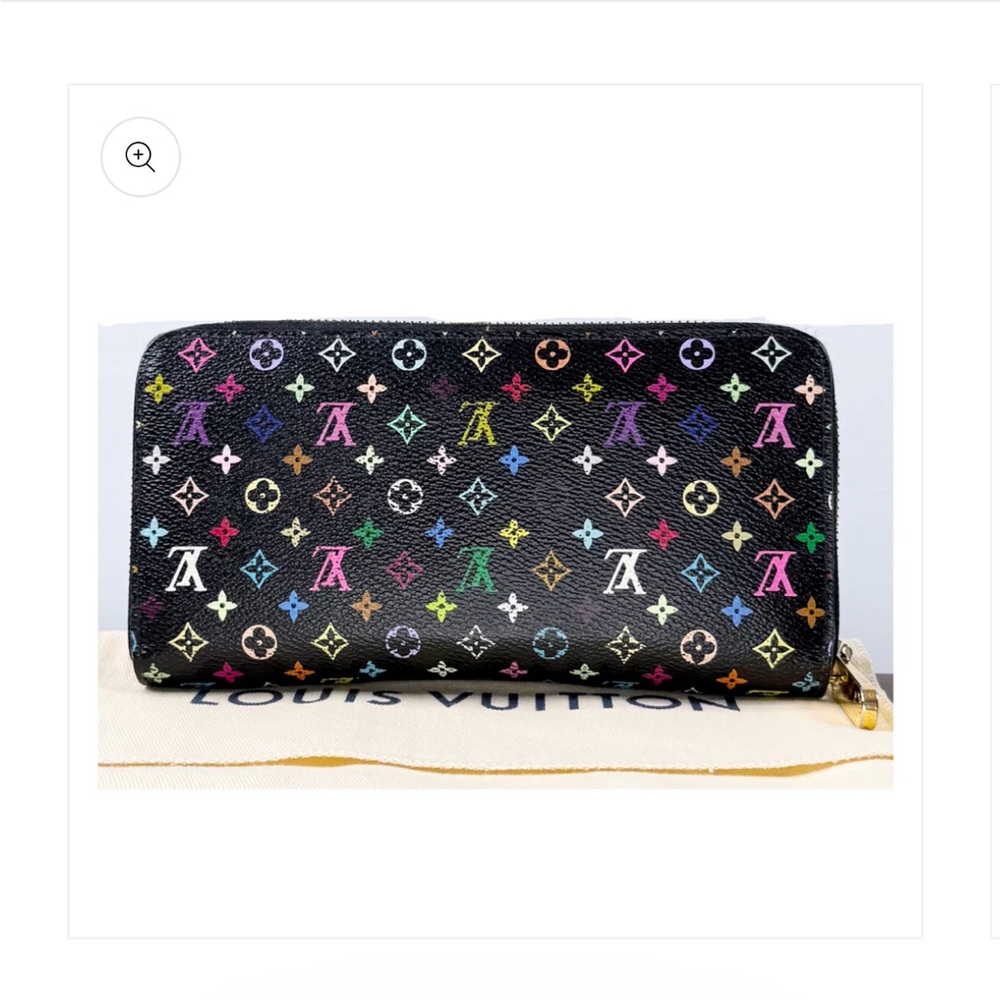 Authentic Louis Vuitton Takashi Murakami Black Multicolor  Zippy Wallet - Picture 4 of 16